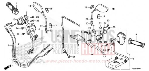 LEVA MANUBRIO/INTERRUTTORE/CAVO/ SPECCHIO CRF250LF di 2015